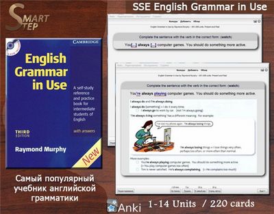 Скачать (ANKI) Murphy R. - Anki deck: SSE English Grammar in Use / Колода для Анки: Английская грамматика в использовании [2015, apkg, ENG] бесплатно
