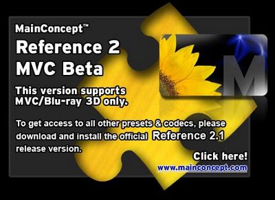 Скачать MainConcept Reference MVC Beta 2.2.0 4531 x86 [2010, ENG] бесплатно