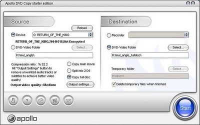 Скачать Apollo DVD Copy 4.8.42 - Программа для конвертирования DVD на DV бесплатно