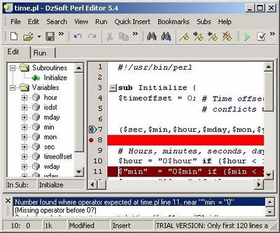 Скачать DzSoft Perl Editor 5.8.3.3 Eng бесплатно