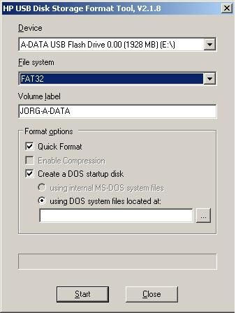 Скачать HP USB Disk Storage Format Tool 2.1.8.0 / Создание загрузочной Flash для DOS бесплатно