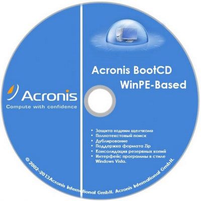 Скачать Acronis BootCD WinPE-Based by KpoJIuK (ATIH 17.0.0.6673 + ADDH 11.0.0.2343) (Update 16.04.2014, RUS) бесплатно