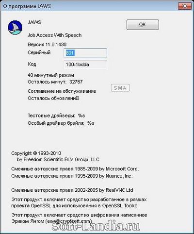 Скачать Jaws 11.0.1476 x86 [2011, RUS] бесплатно